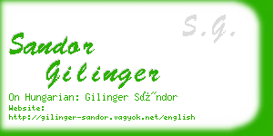 sandor gilinger business card